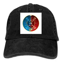 Унисекс Джинсовая Шляпа для папы, регулируемая простая Кепка, две необычные оранжевые треугольники, стильный низкопрофильный подарок для мужчин и женщин