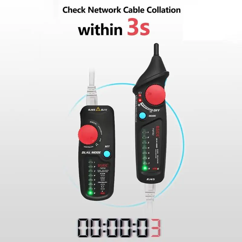 

BSIDE FWT82 Dual Mode Network Cable Wire Tracker Durable Analyzer Detector Line Finder for Household Industrial Manufacturing