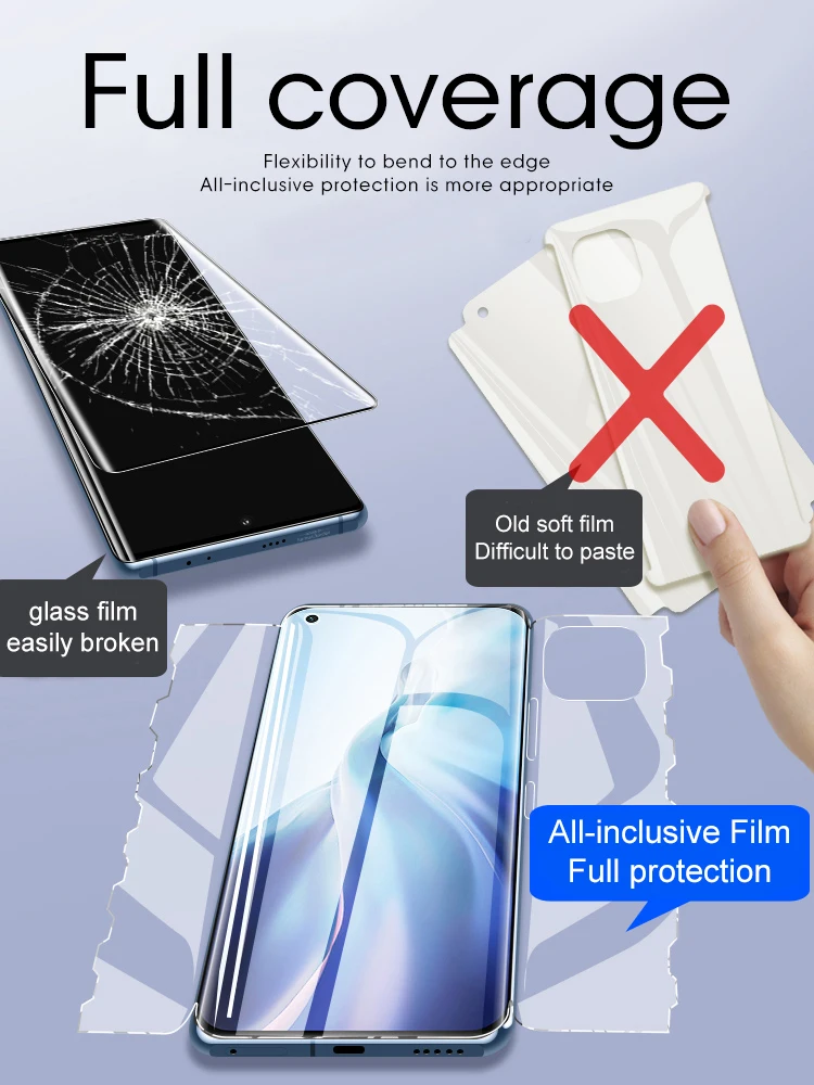 3 in 1 Front Back OnePlus 9 Pro Butterfly Screen Protector For One Plus 9R 8T Hydrogel Film 1+ 8Pro HD Soft Camera Full Coverage