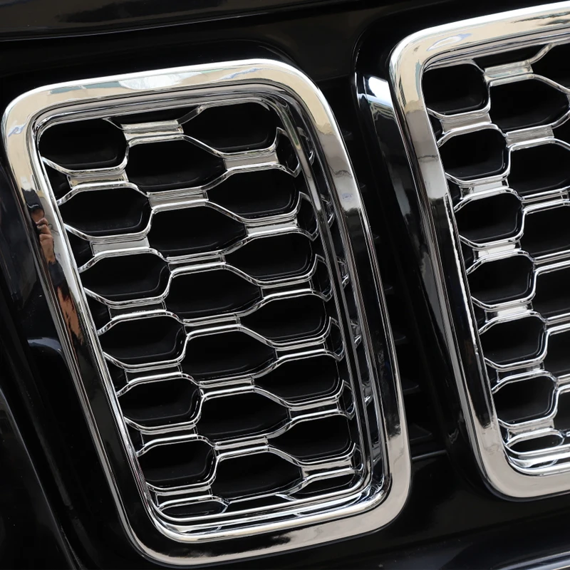 YCCPAUTO 7 шт. автомобильные аксессуары ABS Передние решетки рамка для Jeep Grand Cherokee+ Grils декоративная крышка автомобиля Наклейка