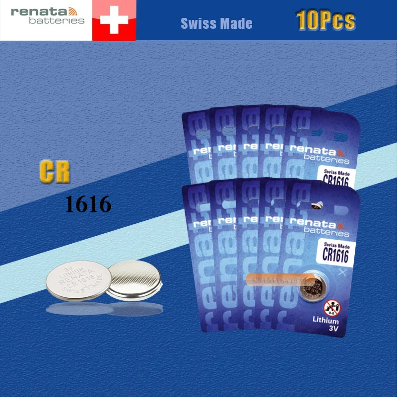 10 X RENATA литиевая батарея CR1616 3V% 100 бренд RENATA 1616 Батарея