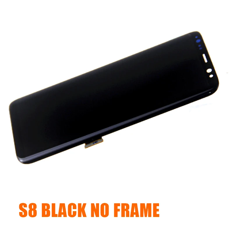 BLACK ЖК+ рамка для SAMSUNG Galaxy S8 дисплей G950 G950F кодирующий преобразователь сенсорного экрана в сборе гарантия - Цвет: BLACK