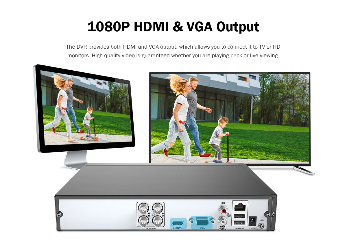ANNKE 4CH 1080P Lite CCTV камеры DVR системы 4 шт. водонепроницаемый 2.0MP купольная камера s домашний комплект видеонаблюдения Обнаружение движения