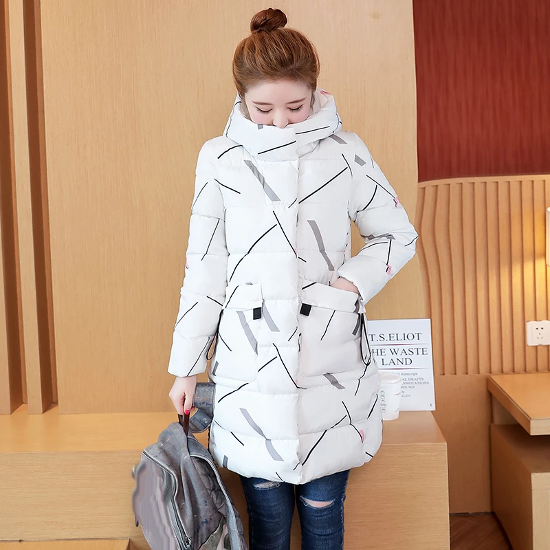 

Thick Warm Hooded Long Down Parkas Women Down Jacket Winter Coat Cotton Padded Jacket Woman Winter Jacket Coat Female New 2018