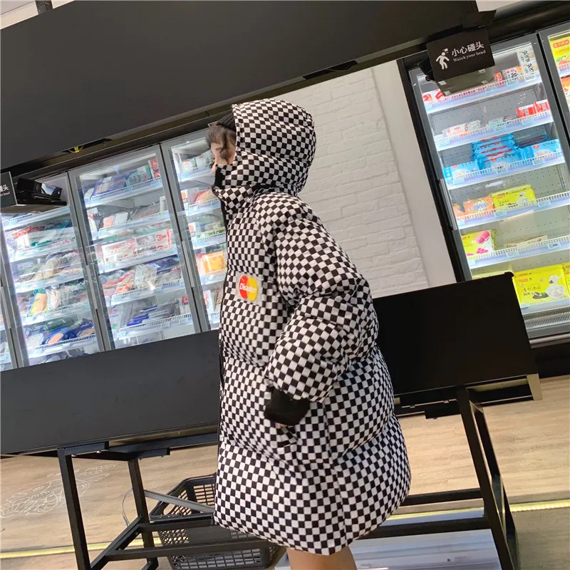 Зимняя хлопковая парка Harajuku Bf, съемная свободная стеганая длинная куртка с капюшоном, женская уличная одежда, модное пальто 6XL