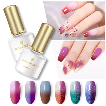 

BORN PRETTY 6ml Thermal Gel Nail Polish Sunlight Sensitive Temperature Color Changing Soak Off UV Gel varnish Varnish