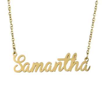 

Gold Color Personalized Letter Angel Necklace Stainless Steel Choker Necklaces Custom Wedding Anniversary Party Jewelry