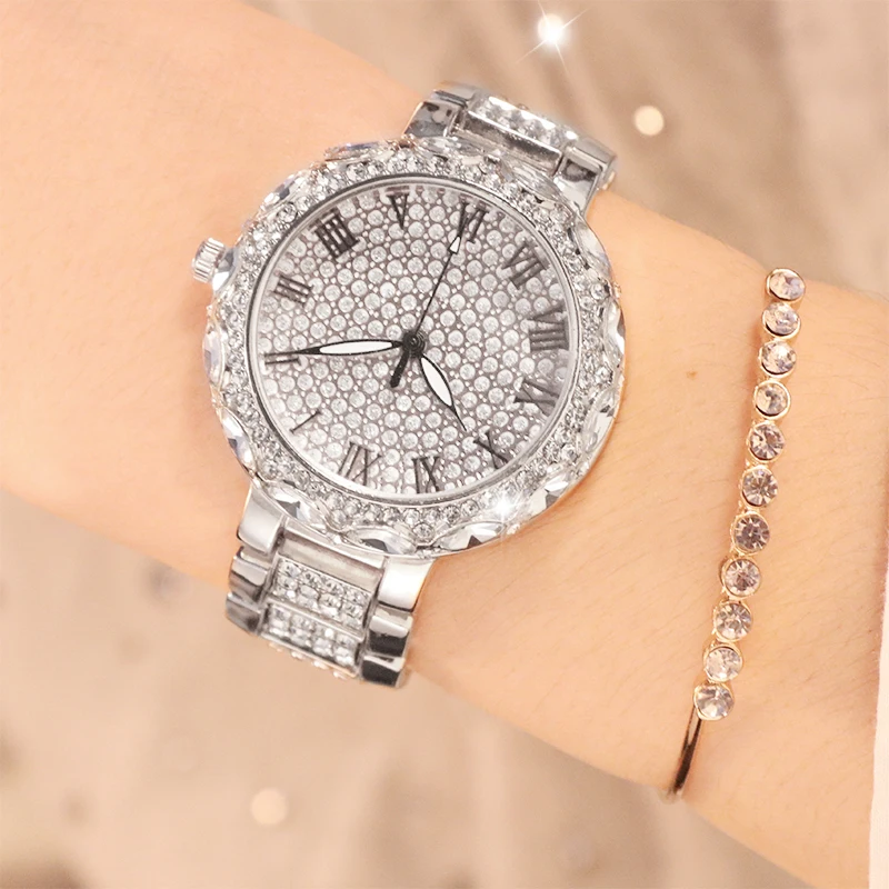 GUOU женские часы женские роскошные бриллиантовый браслет часы для женщин Стразы Часы женские montre femme bayan kol saati