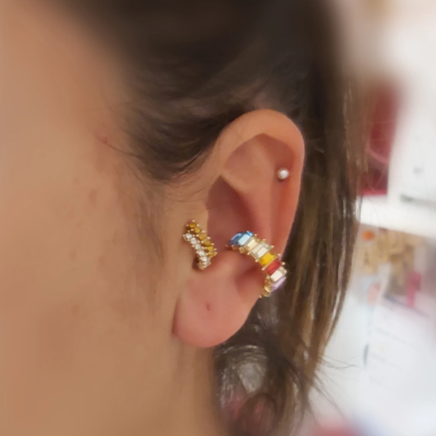 CZ Zircon Pearl Ear Cuff Cartilage Earring for Women Ear Clips Without Puncture Earcuffs Clip on Earring Party Jewelry ear clip earrings,clip earrings,ear clip,ear accessories