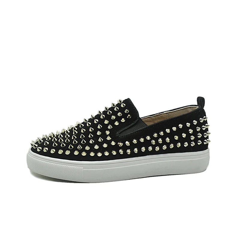 

Blue Flat With Shoes Women Loafers Men Flats Leather Revits Couple Platform Shoes Woman Black Flat Heels Students Shoe