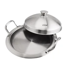 Lxbf/lxbf кухонная посуда 304 Сковорода Из Нержавеющей Стали не-Paintcoat 24 двойная ручка Жарка посуда нержавеющая сталь крышка