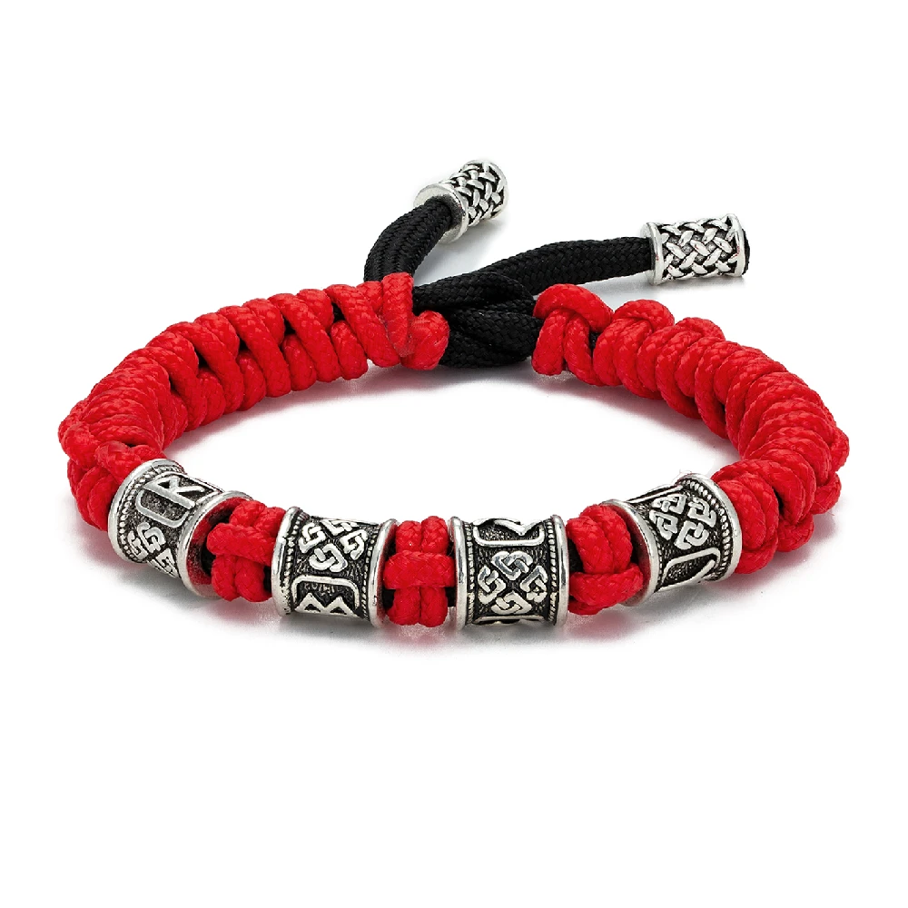 Bracelet Jewelry Norse Runes Beads Bracelet Men Vikings Accessories Braided Survival Paracord Rope Wristband Handmade Outdoor Amulet Bangle homme