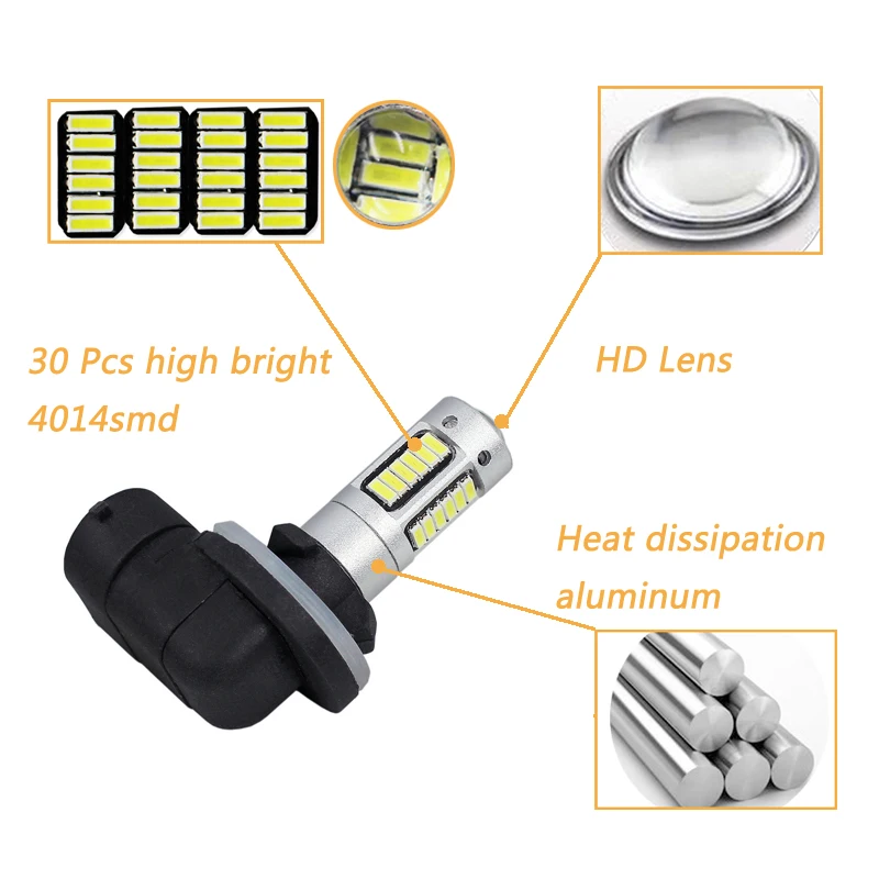 2x 881 H27 H27W/2 Led Bulb Super Bright Auto Fog Lamp Day Running Light Auto Motorcycl Lamp For Car Auto Replacement Bulbs foggy headlights