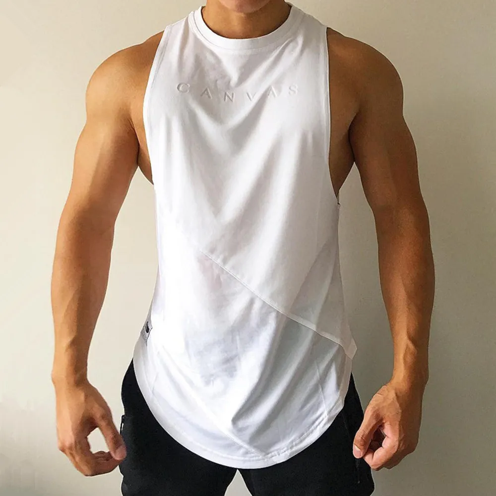 

Bodybuilding Sporty Tank Tops Mens Gyms Fitness Workout Sleeveless Shirt Male Stringer Singlet Man Summer Casual Undershirt Vest
