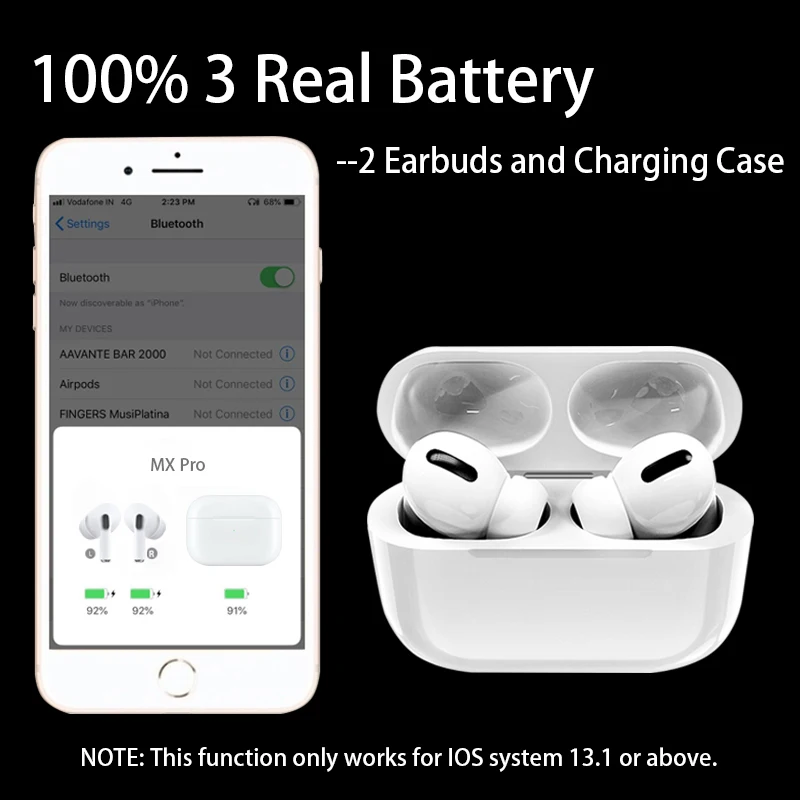 MX Pro TWS Smart sensor Bluetooth наушники беспроводные наушники всплывающие супер бас звук гарнитуры сенсорное управление Беспроводная зарядка