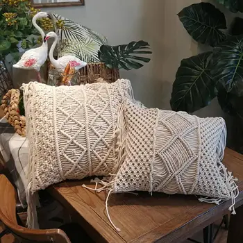 

Geometric Pillow Case Decorative Pillowcases Hand-woven Pillowcase Bohemian Home Decorative Cover 42x42cm Bed Pillow Cover