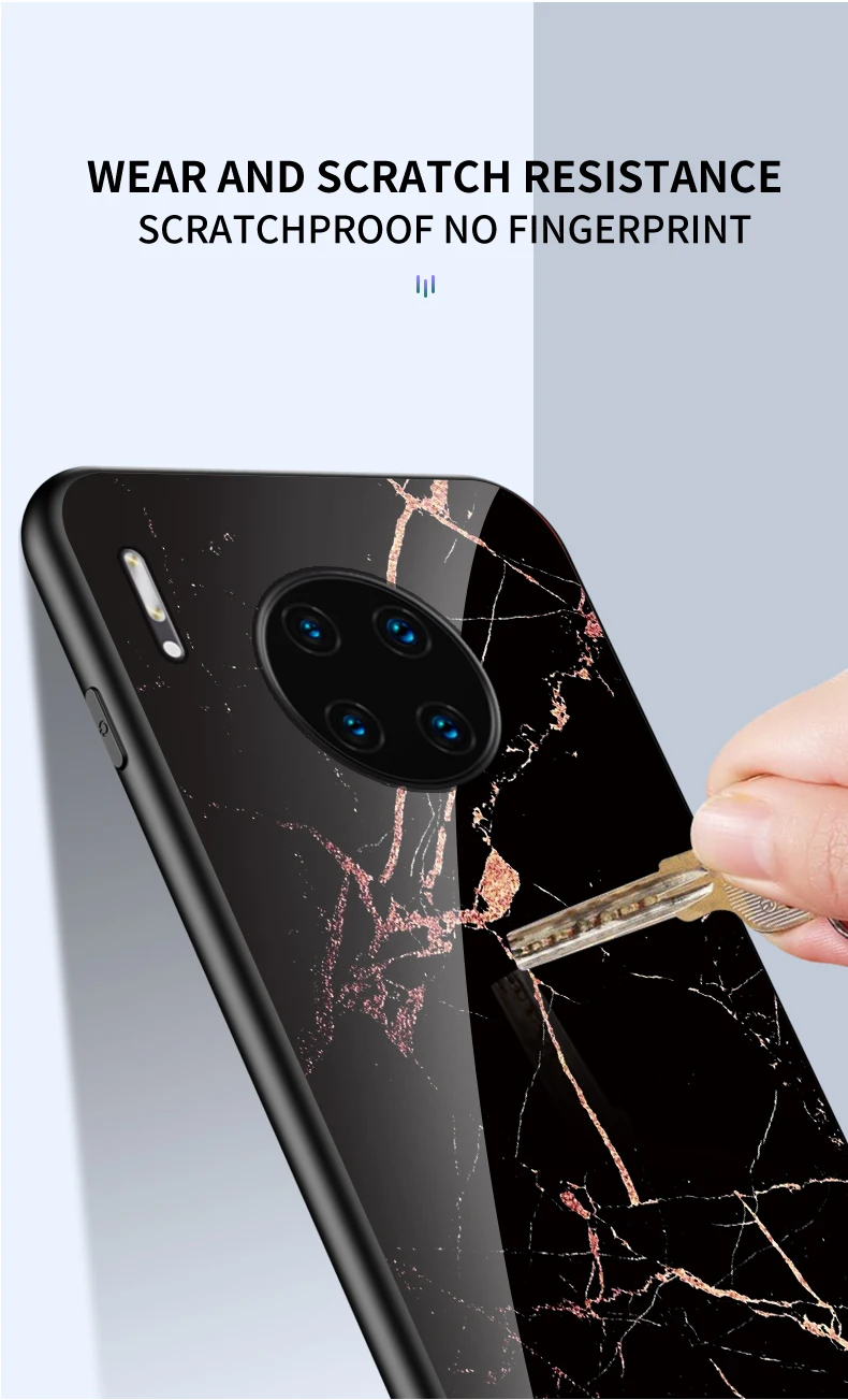 Модный чехол из стекла для huawei P30 Lite P30 Pro P30 Mate30 Mate30 Pro Чехол Из Закаленного мрамора силиконовый защитный чехол