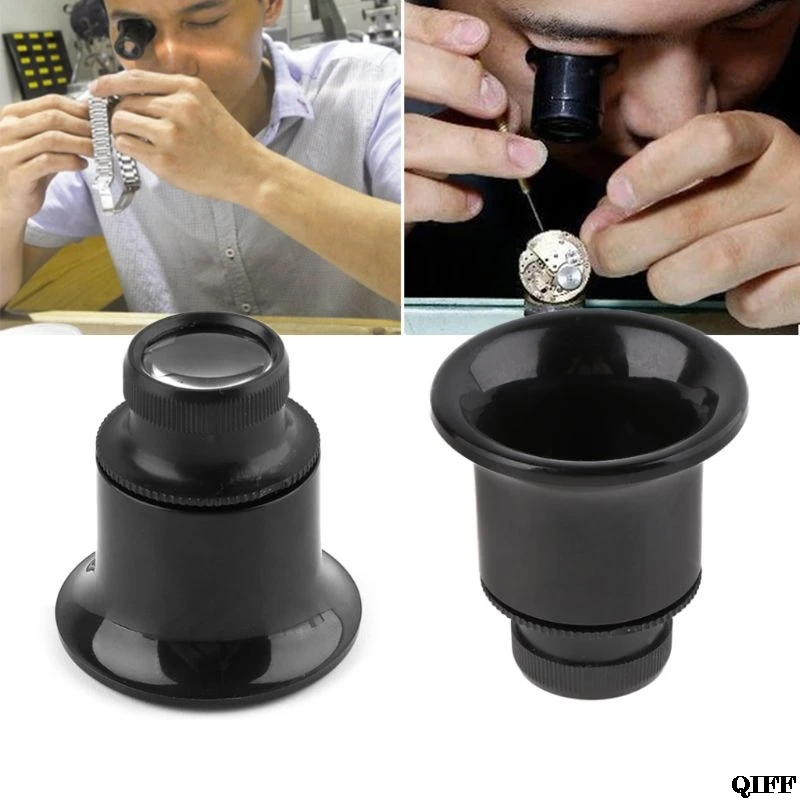 

20X Jeweler Watch Magnifier Tool Monocular Magnifying Glass Loupe Lens Black
