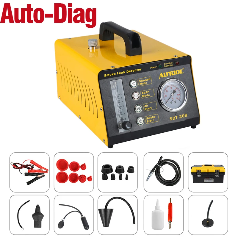 

Automotive Smoke Machine Leak Detector 12V 24V SDT208 EVAP Car Pipeline Leak Locator Motorcycle Smog Leakage Diagnostic Tester