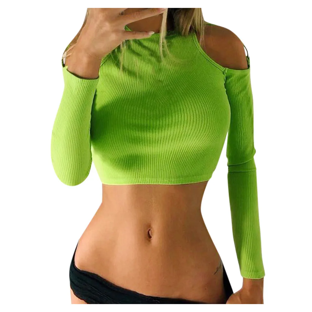 

2019 sweater women pullover New Fashion BrandWinter Lightweight Off-Shoulder Long Sleeve Short Top pull femme nouveaute