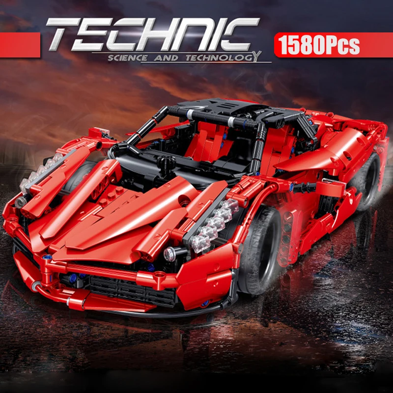 1580 шт Technic спортивный гоночный автомобиль строительные блоки MOC 29075 набор