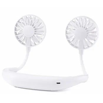 

Summer Hands-free Neck Band Hanging Usb Rechargeable Dual Fan Mini Air Cooler Portable Speed Adjustable
