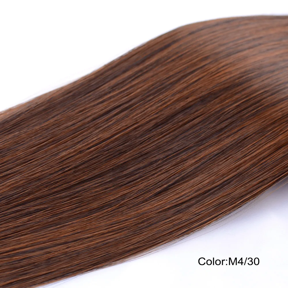 Длинные прямые волосы на заколках для наращивания 7 шт./компл. 100 г синтетический парик, заколки, заколки для волос - Цвет: M4-30