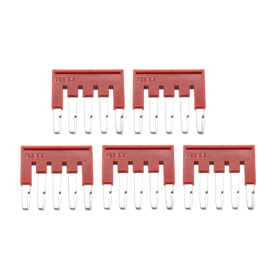 

uxcell 5 Pcs 500V 25A 5 Positions Terminal Block Barrier Strip Pre-insulated Red for Machiney Electric Power and Railway