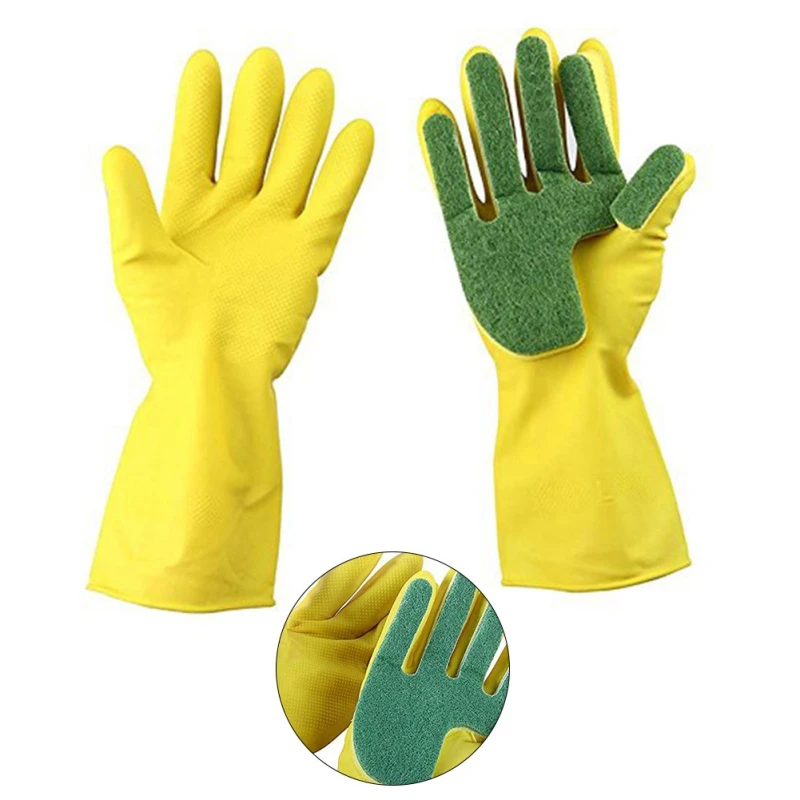 Household Large Rubber Gloves Latex Washing Kitchen Dishes Cleaning Strong
