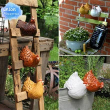 New Hen Statue Animal Ornaments Farm Animal Collectable Garden Sculptures For Garden Ladder Decoration tuin decoratie