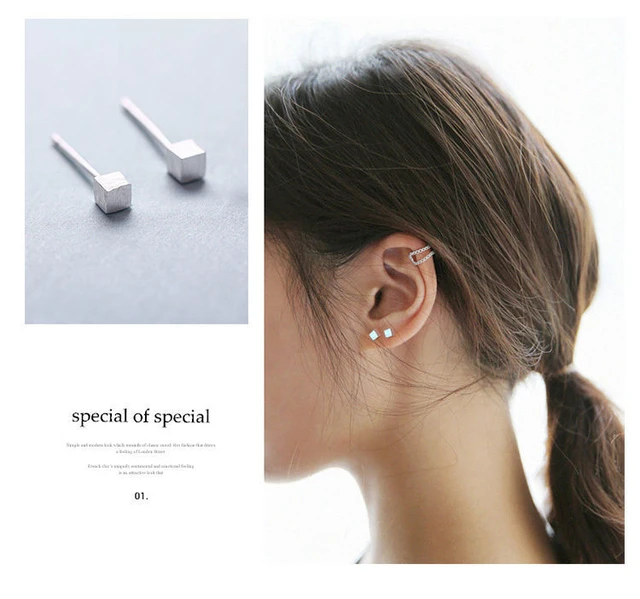 Aggregate 110+ small square stud earrings seven.edu.vn