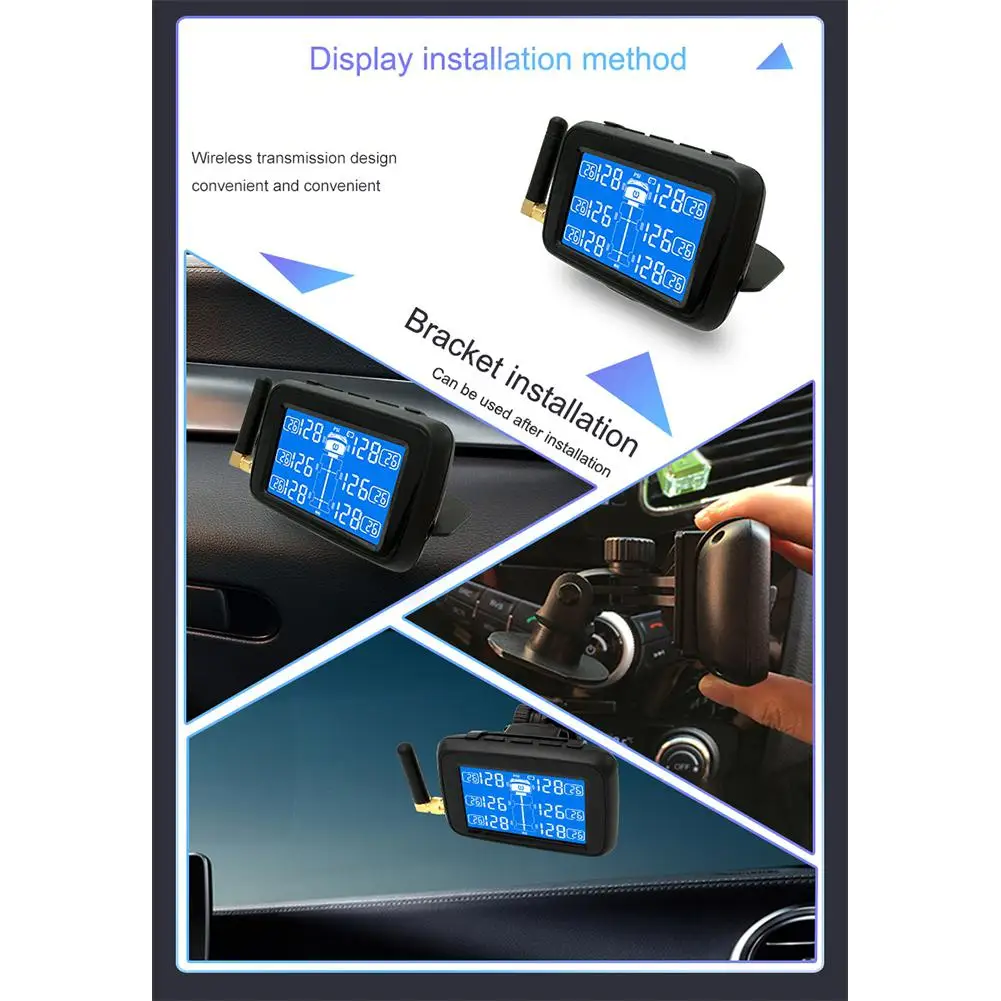  U901 Auto Truck TPMS Car Wireless Tire Pressure Monitoring System with 6 External Sensors Replaceab