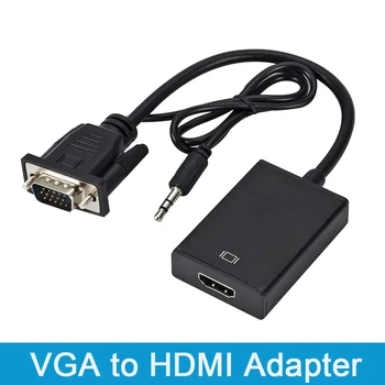 

VGA Male to HDMI Female 1080P Adapter Converter Cable With 3.5 mm Audio Output VGA to HDMI for PC laptop to HDTV Projector ps4