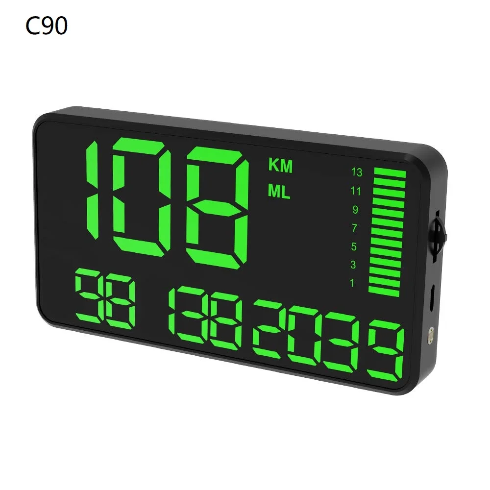 

Universal GPS HUD Speedometer Odometer Car Digital Speed Display MPH Over Speed Alarm Car Clock for All Vehicles C80 C90