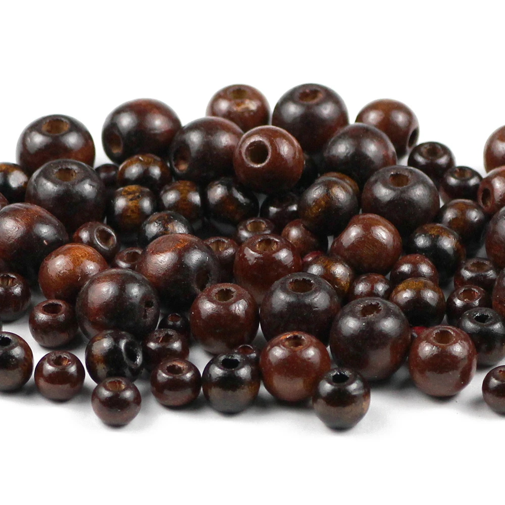 10500pcs Brown Natural Wooden Beads 5/6/8/10/12mm Ecofriendly Wood