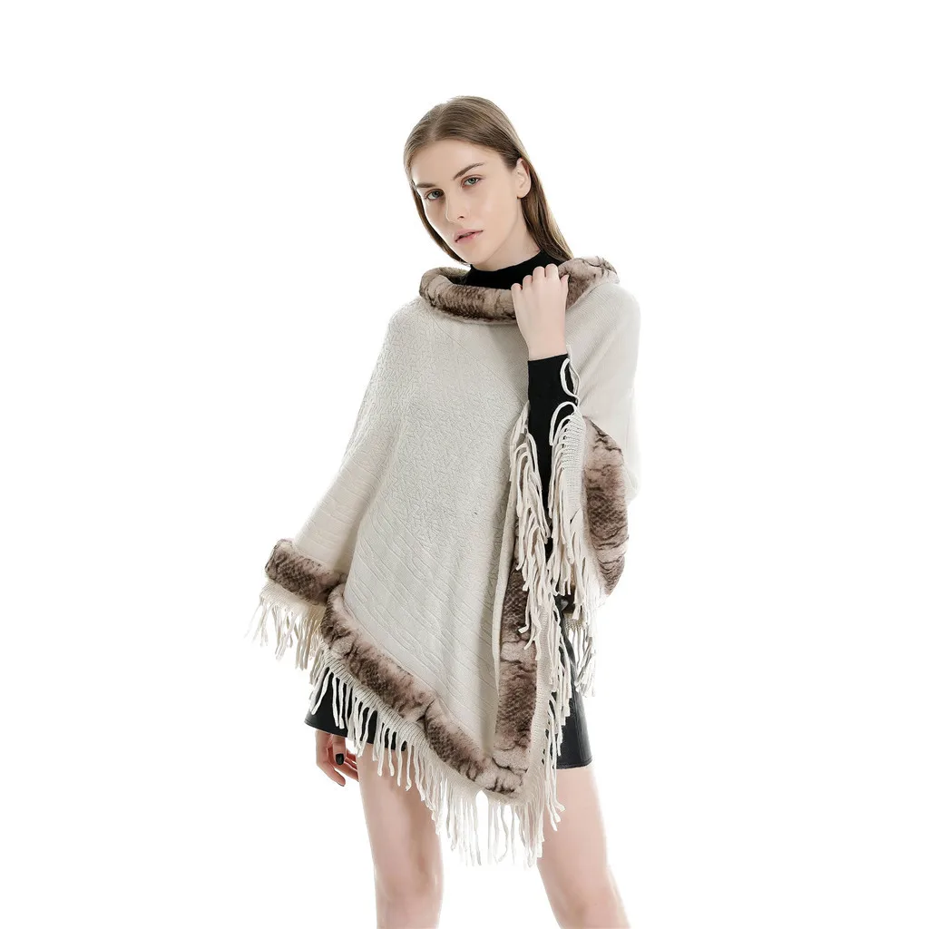 Шарф женский зимний шарф пончо теплое ожерелье с орнаментом Леди модный свитер накидка пальто шали-покрывала шарфов плед Z4