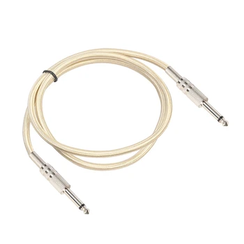 

Gold fiber mesh shielded mono 6.35 male to male electric guitar audio cable 1m