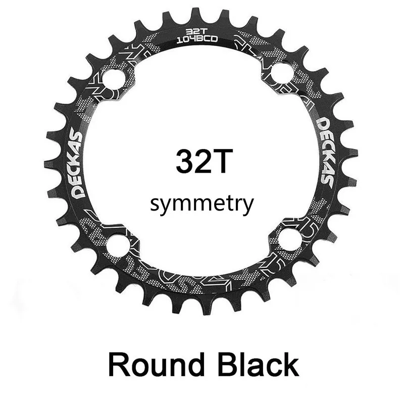 Deckas MTB овальная Звездочка 96BCD узкая широкая круглая цепь кольцо 32 T/34 T/36 T/38 T шоссейные велосипедные шатуны - Цвет: Round-Black-32T