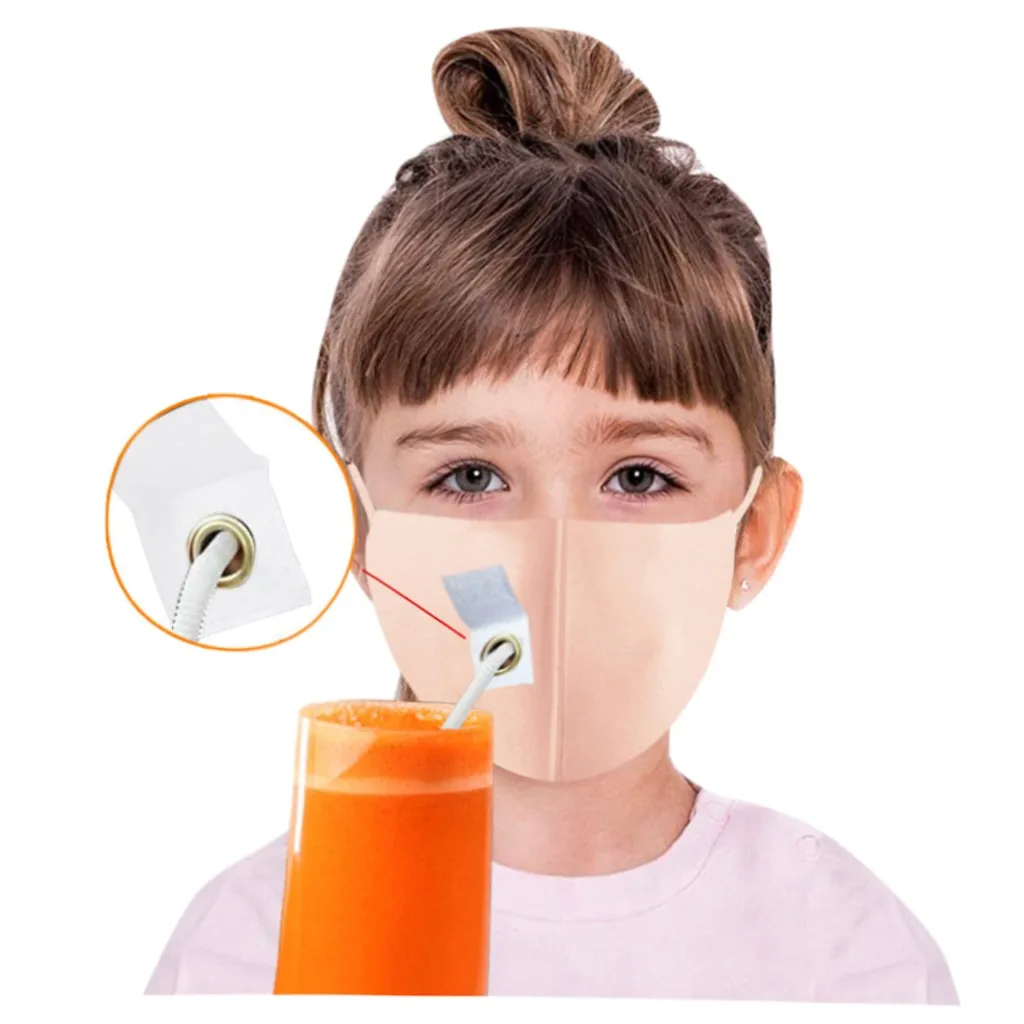 6PCS Washable Protective Mask Men & Women Reusable Easy to Drink Cosplay Costumes With Breather Valve Hole for Straw | Красота и