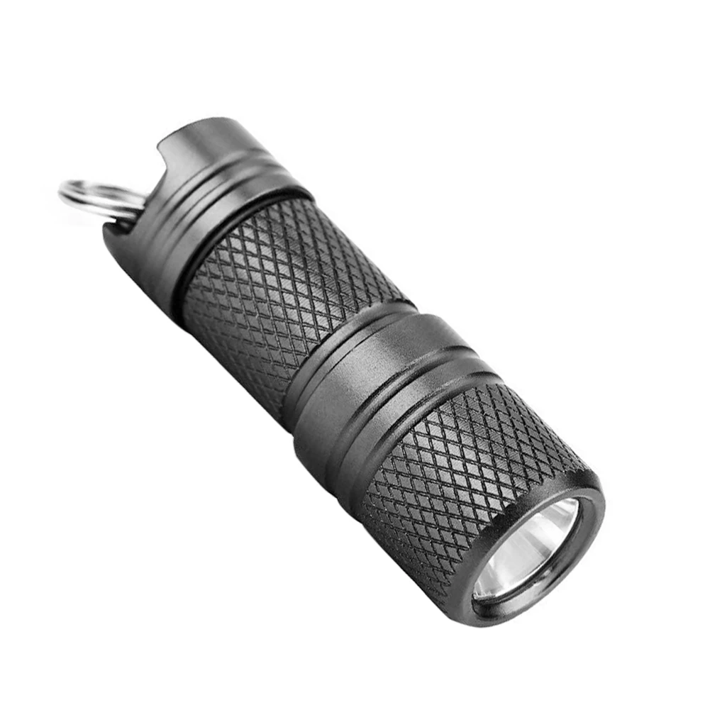 Портативный мини-брелок USB Перезаряжаемый светодиодный фонарик держатель для ключей Карманный брелок фонарь ночное освещение для кемпинга/пешего туризма - Цвет: Grey