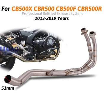 

For HONDA CB500X CBR500 CB500F CBR500R Motorcycle Exhaust Header Link Tube Connect mid Pipe Full Systems 2013 14 15 16 17 18 19