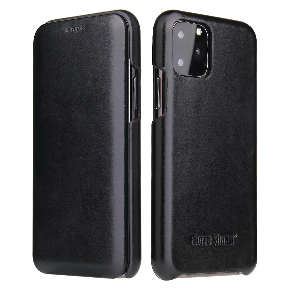 Fierre Shann бренд для iPhone 11 Pro MAX чехол Бизнес натуральная кожа чехол для телефона s Магнитная застежка ультра тонкий чехол