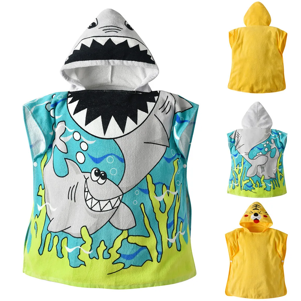 

Baby Boys Girls Kids Bathrobe Cartoon Animals Hooded Bath Towel Pajamas Clothes