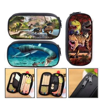 

Dinosaur Print Cosmetic Cases Pencil Box Boys Girls T. Rex Pencil Bags Children School Case Stationary Bag Makeup Bags Gift