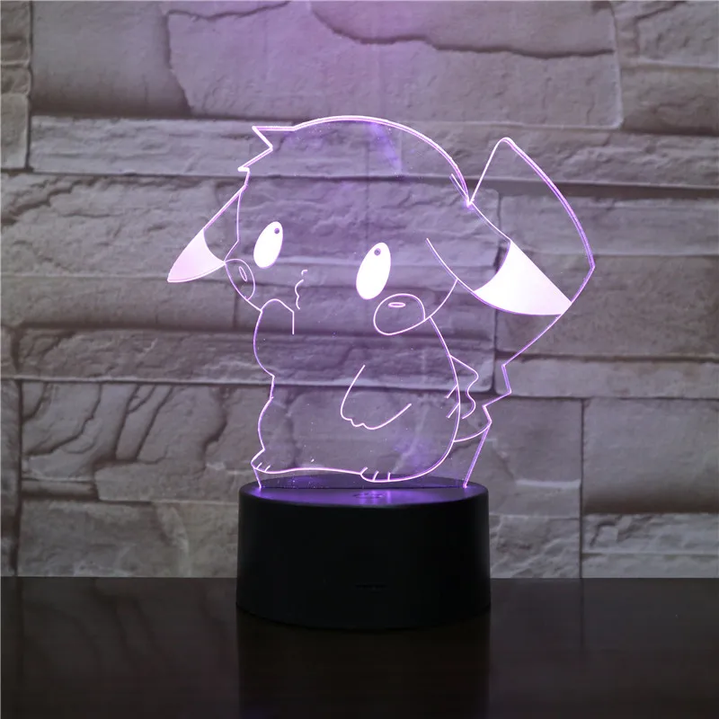 Pokemon Go Snorlax Figure Children's Night Light LED Touch Sensor Bedroom Decorative Lamp Holiday Gift Night Lamp USB Snorlax - Испускаемый цвет: b