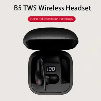 

Newest B5 TWS Wireless Bluetooth Earphone With Mic Waterproof Earbuds Headset Noise Reduction With LED Display Sport Headphones