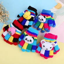 Зимние Детские перчатки, вязаные перчатки с рисунком, Детские теплые перчатки, поставка товаров от производителя