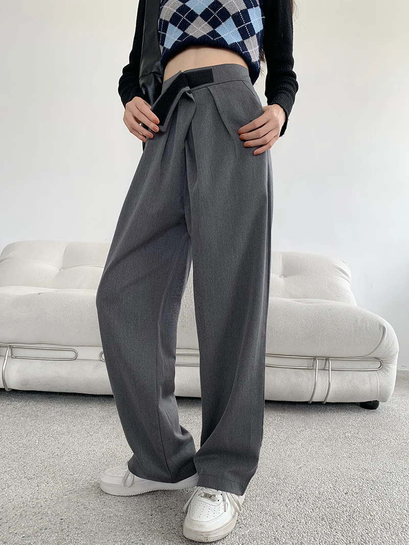 ZCSMLL Волшебные брюки с высокой талией женские новые модные коричневые длинные