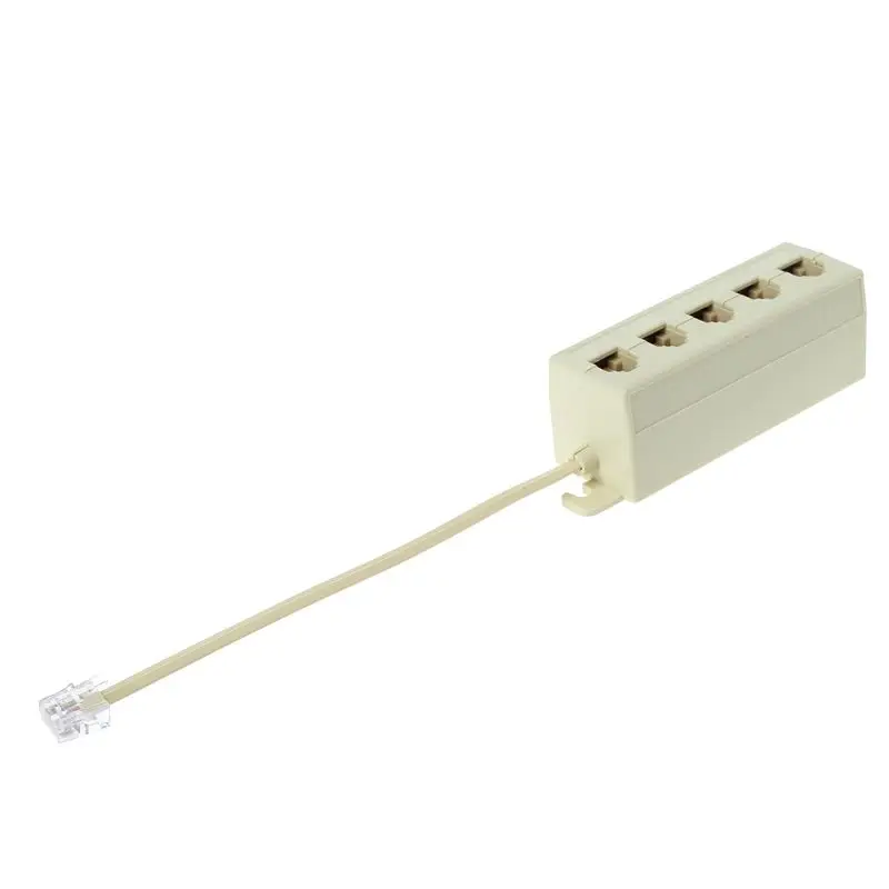 Efficient RJ11 5-Way Telephone Line Splitter Plug Adapter - 6P4C Modular Jack Description Image.This Product Can Be Found With The Tag Names Computer Cables Connecting, Computer Peripherals, Outlet telephone phone modular, PC Hardware Cables Adapters