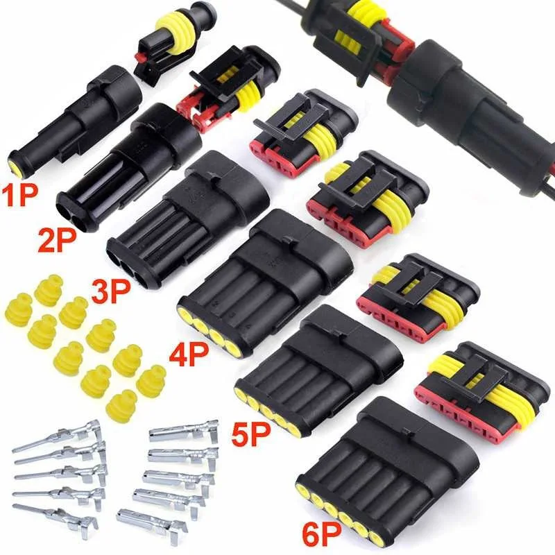 HID Connector 43Sets/708PCS 1-6Pins Way Car Sealed Waterproof Electrical Wire Plug Kit Car Accessories HID lights connector